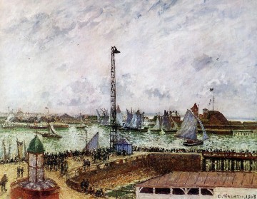  1903 Painting - the pilot s jetty le havre 1903 Camille Pissarro